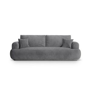 Canapea extensibila 3 locuri, Ella-193, Micadoni Home, 253x108x94 cm, tesatura structurata chenille, gri imagine