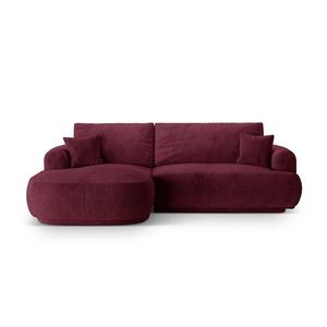 Coltar extensibil stanga 5 locuri, modular, cu lada depozitare, Ella, Micadoni Home, 271x174x94 cm, tesatura structurata chenille, bordo imagine