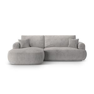 Coltar extensibil stanga 5 locuri, modular, cu lada depozitare, Ella, Micadoni Home, 271x174x94 cm, tesatura structurata chenille, bej inchis imagine