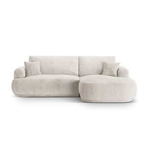 Coltar extensibil dreapta 5 locuri, modular, cu lada depozitare, Ella, Micadoni Home, 271x174x94 cm, tesatura structurata chenille, bej imagine