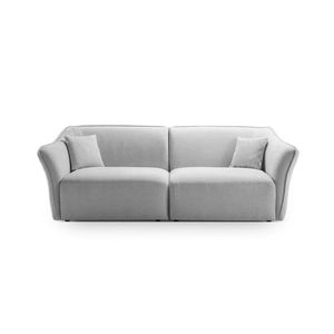 Canapea 3 locuri, Hailey, Micadoni Home, 206x102x79 cm, tesatura boucle, ivoriu imagine