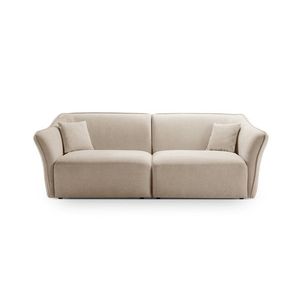 Canapea 3 locuri, Hailey, Micadoni Home, 206x102x79 cm, tesatura boucle, bej inchis imagine