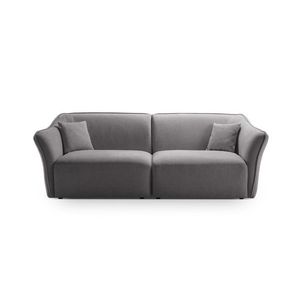 Canapea 3 locuri, Hailey, Micadoni Home, 206x102x79 cm, tesatura boucle, caramiziu imagine