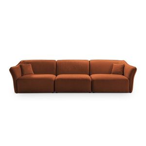 Canapea 5 locuri, Hailey, Micadoni Home, 292x102x79 cm, tesatura boucle, gri deschis imagine