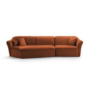 Coltar stanga 5 locuri, Hailey, Micadoni Home, 292x138x79 cm, tesatura boucle, gri deschis imagine