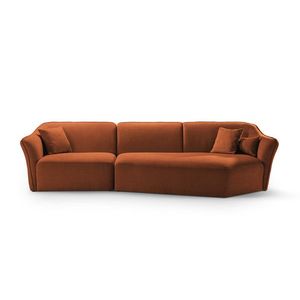 Coltar dreapta 5 locuri, Hailey, Micadoni Home, 292x138x79 cm, tesatura boucle, gri deschis imagine