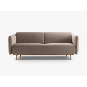 Canapea 2 locuri, Noomi-88, Micadoni Home, 162x94x75 cm, catifea, gri beton imagine
