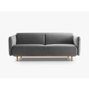 Canapea 2 locuri, Noomi-88, Micadoni Home, 162x94x75 cm, catifea, gri imagine