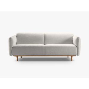 Canapea 2 locuri, Noomi-215, Micadoni Home, 162x94x75 cm, tesatura structurata chenille, gri deschis imagine
