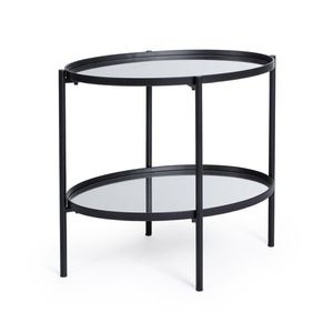 Masuta de cafea Jens, Bizzotto, 64x44x55.5 cm, otel/sticla, negru imagine