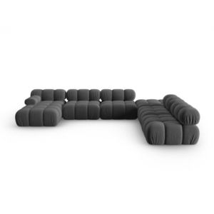 Coltar panoramic modular dreapta 7 locuri, Bellis-51, Micadoni Home, 376x282x70 cm, catifea, teracota imagine