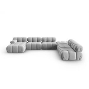 Coltar panoramic modular dreapta 7 locuri, Bellis-51, Micadoni Home, 376x282x70 cm, catifea, cappuccino imagine