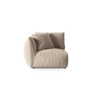 Modul stanga pentru canapea, 1 loc, Chris-184, Micadoni Home, 110x100x80 cm, catifea, ecru imagine