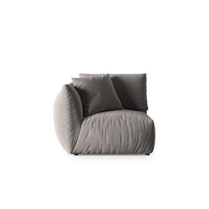 Modul stanga pentru canapea, 1 loc, Chris-184, Micadoni Home, 110x100x80 cm, catifea, gri imagine