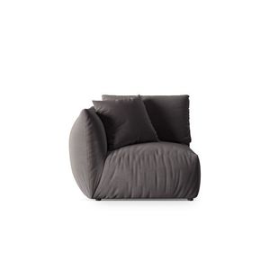 Modul stanga pentru canapea, 1 loc, Chris-184, Micadoni Home, 110x100x80 cm, catifea, gri imagine