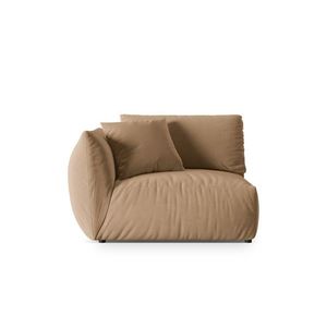 Modul stanga pentru canapea, 1 loc, Chris-184, Micadoni Home, 130x100x80 cm, catifea, bej sand imagine