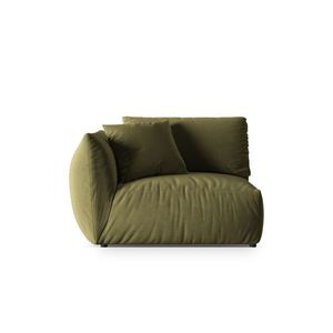 Modul stanga pentru canapea, 1 loc, Chris-184, Micadoni Home, 130x100x80 cm, catifea, gri imagine