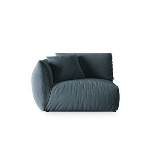 Modul stanga pentru canapea, 1 loc, Chris-184, Micadoni Home, 130x100x80 cm, catifea, albastru pastel imagine