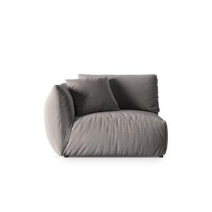 Modul stanga pentru canapea, 1 loc, Chris-184, Micadoni Home, 130x100x80 cm, catifea, gri imagine