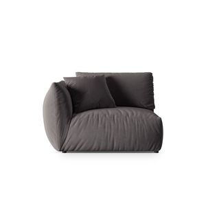 Modul stanga pentru canapea, 1 loc, Chris-184, Micadoni Home, 130x100x80 cm, catifea, gri inchis imagine