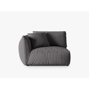 Modul stanga pentru canapea, 1 loc, Chris-259, Micadoni Home, 130x100x80 cm, tesatura structurata chenille, gri beton imagine