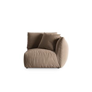 Modul dreapta pentru canapea, 1 loc, Chris-184, Micadoni Home, 110x100x80 cm, catifea, maro deschis imagine