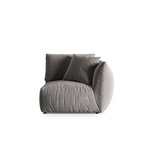 Modul dreapta pentru canapea, 1 loc, Chris-184, Micadoni Home, 110x100x80 cm, catifea, gri imagine