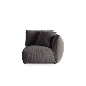 Modul dreapta pentru canapea, 1 loc, Chris-184, Micadoni Home, 110x100x80 cm, catifea, gri imagine