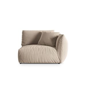 Modul dreapta pentru canapea, 1 loc, Chris-184, Micadoni Home, 130x100x80 cm, catifea, ecru imagine