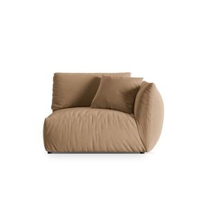 Modul dreapta pentru canapea, 1 loc, Chris-184, Micadoni Home, 130x100x80 cm, catifea, bej sand imagine