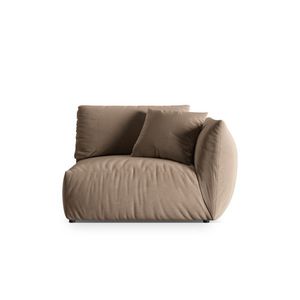 Modul dreapta pentru canapea, 1 loc, Chris-184, Micadoni Home, 130x100x80 cm, catifea, maro deschis imagine