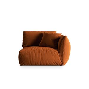 Modul dreapta pentru canapea, 1 loc, Chris-184, Micadoni Home, 130x100x80 cm, catifea, teracota imagine