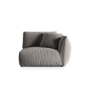 Modul dreapta pentru canapea, 1 loc, Chris-184, Micadoni Home, 130x100x80 cm, catifea, gri imagine