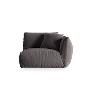 Modul dreapta pentru canapea, 1 loc, Chris-184, Micadoni Home, 130x100x80 cm, catifea, gri inchis imagine