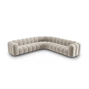 Coltar simetric modular 5 locuri, Lupine-44, Micadoni Home, 309x309x70 cm, catifea, bej imagine
