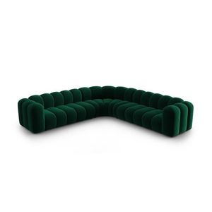 Coltar simetric modular 5 locuri, Lupine-44, Micadoni Home, 309x309x70 cm, catifea, verde bottle imagine