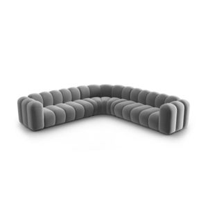 Coltar simetric modular 5 locuri, Lupine-44, Micadoni Home, 309x309x70 cm, catifea, gri imagine