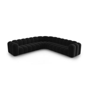 Coltar simetric modular 5 locuri, Lupine-44, Micadoni Home, 309x309x70 cm, catifea, negru imagine