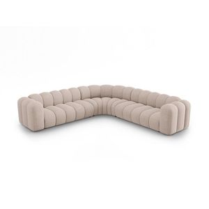 Coltar simetric modular 5 locuri, Lupine-140, Micadoni Home, 309x309x70 cm, tesatura chenille din poliester, bej imagine