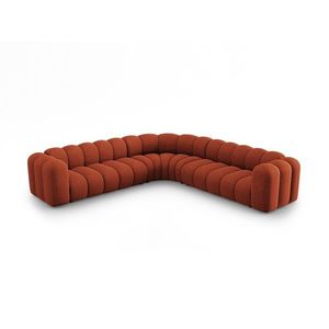 Coltar simetric modular 5 locuri, Lupine-140, Micadoni Home, 309x309x70 cm, tesatura chenille din poliester, teracota imagine