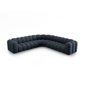 Coltar simetric modular 5 locuri, Lupine-140, Micadoni Home, 309x309x70 cm, tesatura chenille din poliester, albastru regal imagine