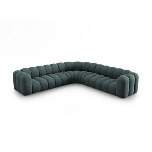 Coltar simetric modular 5 locuri, Lupine-140, Micadoni Home, 309x309x70 cm, tesatura chenille din poliester, petrol imagine