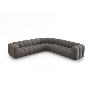 Coltar simetric modular 5 locuri, Lupine-140, Micadoni Home, 309x309x70 cm, tesatura chenille din poliester, gri imagine