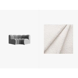 Modul pentru canapea, 1 loc, Lupine-101, Micadoni Home, 185x95x70 cm, tesatura boucle, alb imagine