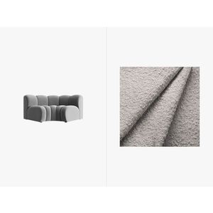 Modul pentru canapea, 1 loc, Lupine-101, Micadoni Home, 185x95x70 cm, tesatura boucle, gri deschis imagine