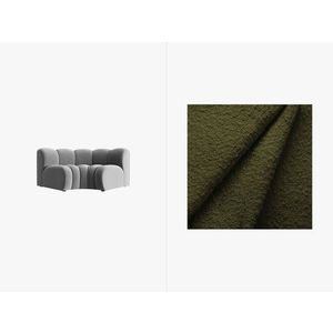 Modul pentru canapea, 1 loc, Lupine-101, Micadoni Home, 185x95x70 cm, tesatura boucle, oliv inchis imagine