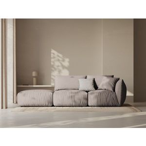 Canapea modulara 3 locuri cotiera stanga, Chris-259, Micadoni Home, 315x100x80 cm, tesatura structurata chenille, bej sand imagine