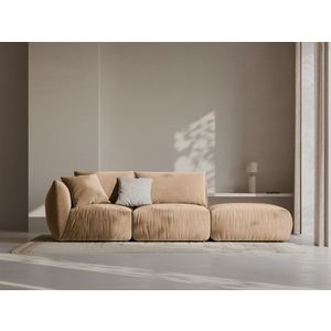 Canapea modulara 3 locuri cotiera dreapta, Chris-184, Micadoni Home, 315x100x80 cm, catifea, bej sand imagine