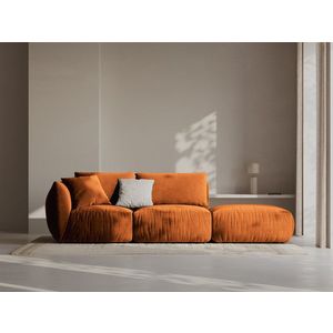Canapea modulara 3 locuri cotiera dreapta, Chris-184, Micadoni Home, 315x100x80 cm, catifea, teracota imagine