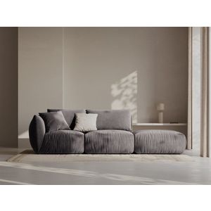 Canapea modulara 3 locuri cotiera dreapta, Chris-184, Micadoni Home, 315x100x80 cm, catifea, gri imagine